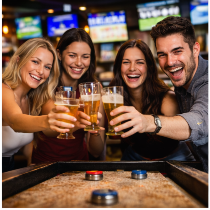 Table Shuffleboard and Beverages at Madison Park Bowl
